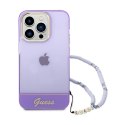 Guess Translucent Pearl Strap - Case for iPhone 14 Pro (Purple)