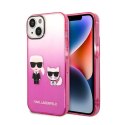 Karl Lagerfeld Gradient Ikonik Karl & Choupette - Case for iPhone 14 Plus (Pink)