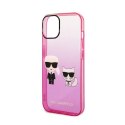 Karl Lagerfeld Gradient Ikonik Karl & Choupette - Case for iPhone 14 Plus (Pink)