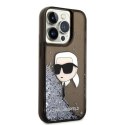 Karl Lagerfeld Liquid Glitter NFT Karl's Head - Case for iPhone 14 Pro (Black)