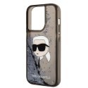 Karl Lagerfeld Liquid Glitter NFT Karl's Head - Case for iPhone 14 Pro (Black)