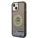 Karl Lagerfeld Liquid Glitter Round RSG Logo Case - Case for iPhone 14 (Black)