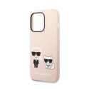 Karl Lagerfeld Liquid Silicone Karl & Choupette MagSafe - Case for iPhone 14 Pro (Pink)