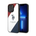 US Polo Assn Tricolor Embossed - Case for iPhone 14 Pro Max (White)