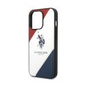 US Polo Assn Tricolor Embossed - Case for iPhone 14 Pro Max (White)