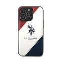 US Polo Assn Tricolor Embossed - Case for iPhone 14 Pro (White)