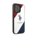 US Polo Assn Tricolor Embossed - Case for iPhone 14 Pro (White)