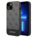 Guess 4G Bottom Stripe Metal Logo Collection - Case for iPhone 14 Plus (Grey)