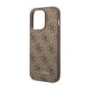 Guess 4G Metal Gold Logo Case iPhone 14 Pro Max (Brown)