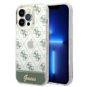 Guess 4G Stripe Script Logo Electroplated Pattern - Case for iPhone 14 Pro Max (Khaki)