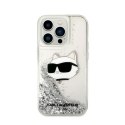 Karl Lagerfeld Liquid Glitter NFT Choupette Head - Case for iPhone 14 Pro Max (Silver)