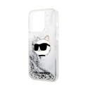 Karl Lagerfeld Liquid Glitter NFT Choupette Head - Case for iPhone 14 Pro Max (Silver)