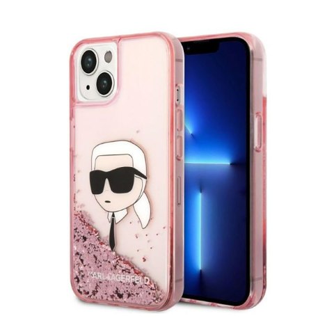 Karl Lagerfeld Liquid Glitter NFT Karl's Head - Case for iPhone 14 Plus (Pink)