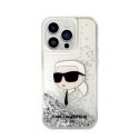 Karl Lagerfeld Liquid Glitter NFT Karl's Head - Case for iPhone 14 Pro (Silver)