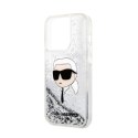 Karl Lagerfeld Liquid Glitter NFT Karl's Head - Case for iPhone 14 Pro (Silver)