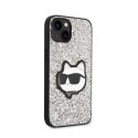 Karl Lagerfeld NFT Glitter Choupette Patch- Case for iPhone 14 (Silver)