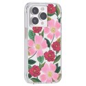 Rifle Paper Clear - Case decorated in gold for iPhone 14 Pro (Rose Galden)