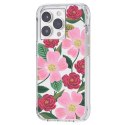 Rifle Paper Clear - Case decorated in gold for iPhone 14 Pro (Rose Galden)