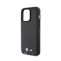 BMW Leather Hot Stamp Tricolor - Case for iPhone 15 Pro Max (black)