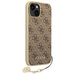 Guess 4G Charms Collection - Case for iPhone 14 Pro (Brown)