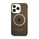 Guess Gold Outline Translucent MagSafe - Case for iPhone 13 Pro (Black)