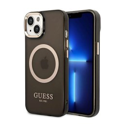 Guess Gold Outline Translucent MagSafe - Case for iPhone 14 Plus (Black)