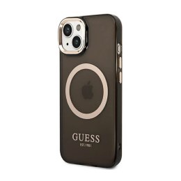 Guess Gold Outline Translucent MagSafe - Case for iPhone 14 Plus (Black)