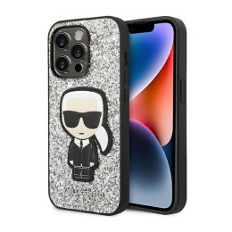 Karl Lagerfeld Glitter Flakes Ikonik - Case for iPhone 14 Pro Max (Silver)