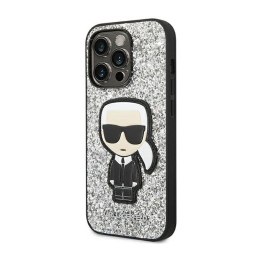 Karl Lagerfeld Glitter Flakes Ikonik - Case for iPhone 14 Pro Max (Silver)