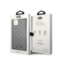 Karl Lagerfeld Saffiano Mono Metal Logo - Case for iPhone 14 Plus (Gray)