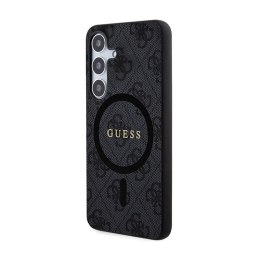 Guess 4G Collection Leather Metal Logo MagSafe - Case for Samsung Galaxy S24 (black)