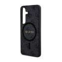 Guess 4G Collection Leather Metal Logo MagSafe - Case for Samsung Galaxy S24 (black)