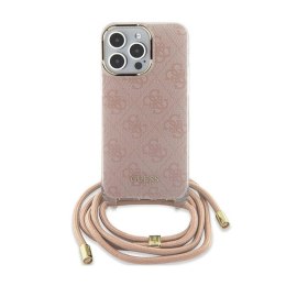 Guess Crossbody Cord 4G Print - iPhone 15 Case (Pink)