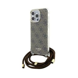 Guess Crossbody Cord 4G Print - iPhone 15 Pro Case (brown)