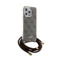 Guess Crossbody Cord 4G Print - iPhone 15 Pro Case (brown)