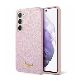 Guess Glitter Flakes Metal Logo Case - Case for Samsung Galaxy S24 (Pink)