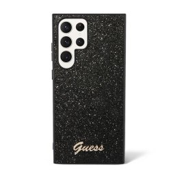 Guess Glitter Flakes Metal Logo Case - Case for Samsung Galaxy S24 Ultra (Black)