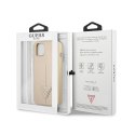 Guess Saffiano Triangle Logo Case - Case for iPhone 13 mini (Beige)