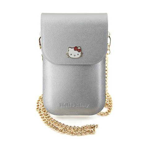 Hello Kitty Leather Metal Logo Chain - Phone crossbody bag (silver)