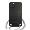 Karl Lagerfeld Leather Textured and Chain - Case for iPhone 13 (Black)