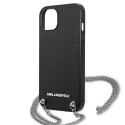 Karl Lagerfeld Leather Textured and Chain - Case for iPhone 13 (Black)