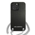 Karl Lagerfeld Leather Textured and Chain - Case for iPhone 13 Pro Max (Black)