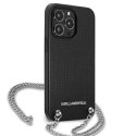 Karl Lagerfeld Leather Textured and Chain - Case for iPhone 13 Pro Max (Black)