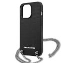 Karl Lagerfeld Leather Textured and Chain - Case for iPhone 13 Pro Max (Black)