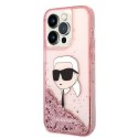 Karl Lagerfeld Liquid Glitter NFT Karl's Head - Case for iPhone 14 Pro Max (Pink)