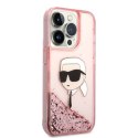 Karl Lagerfeld Liquid Glitter NFT Karl's Head - Case for iPhone 14 Pro Max (Pink)