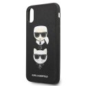 Karl Lagerfeld Saffiano Karl & Choupette Heads - Case for iPhone Xs Max (Black)