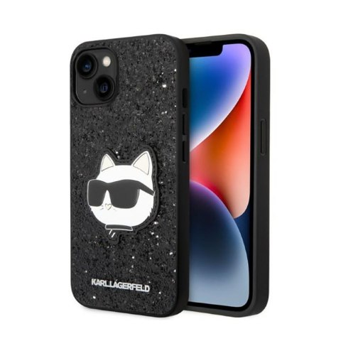 Karl Lagerfeld NFT Glitter Choupette Patch - Case for iPhone 14 Plus (Black)