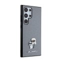 Karl Lagerfeld Saffiano Karl & Choupette Metal Pin - Case for Samsung Galaxy S24 Ultra (grey)