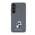 Karl Lagerfeld Saffiano Karl & Choupette Metal Pin - Samsung Galaxy S24 Case (grey)